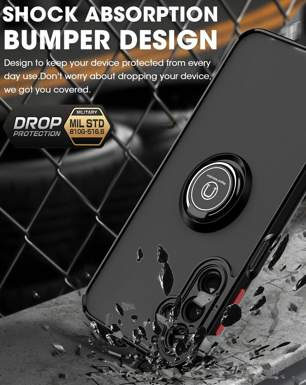 Coque avec anneau mat pour Samsung Galaxy A35 5G Coque avec anneau mat pour Samsung Galaxy A35 5G